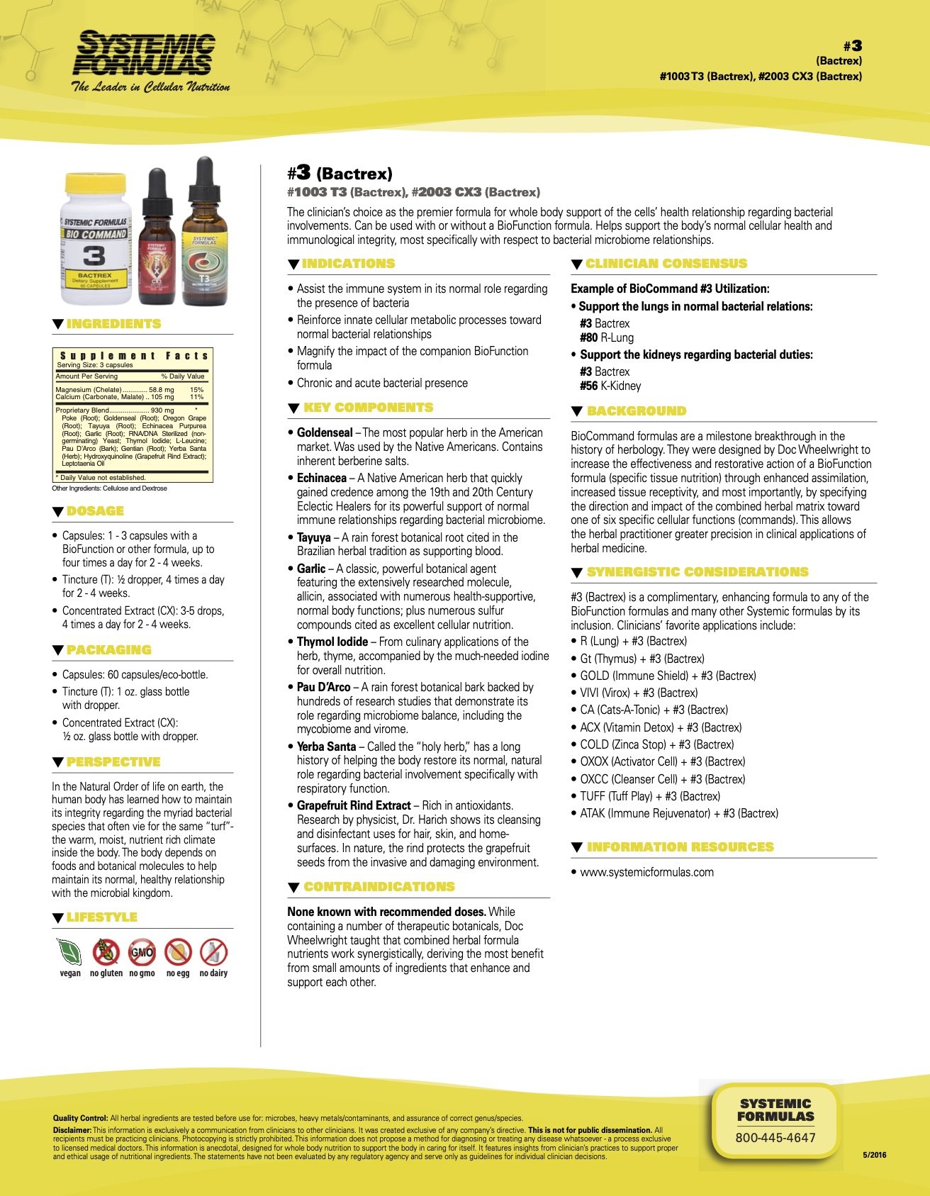 3 – BACTREX - SYSTEMIC FORMULAS