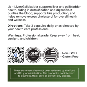 LB – LIVER/GALL BLADDER - SYSTEMIC FORMULAS